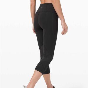Lululemon size 6 black pace rival crop running leggings
